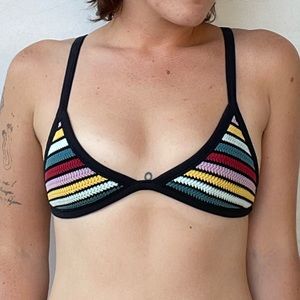Indah crochet knit rainbow triangle bikini top swimsuit